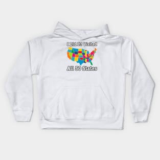 Visited All 50 States- USA States Kids Hoodie